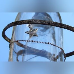Double wrapped around gold star choker